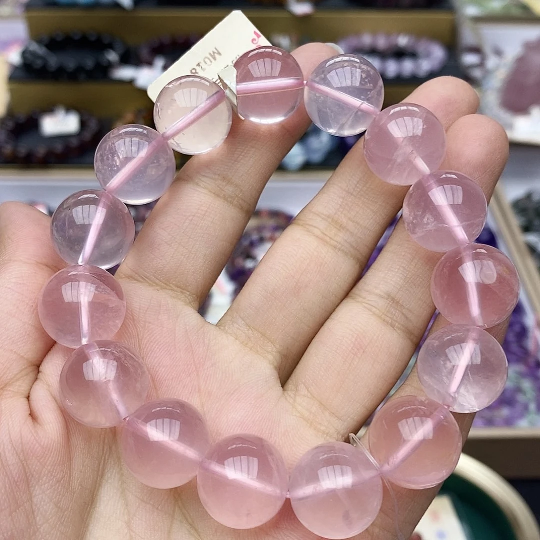 水晶手链未镶嵌粉水晶14m+ M018