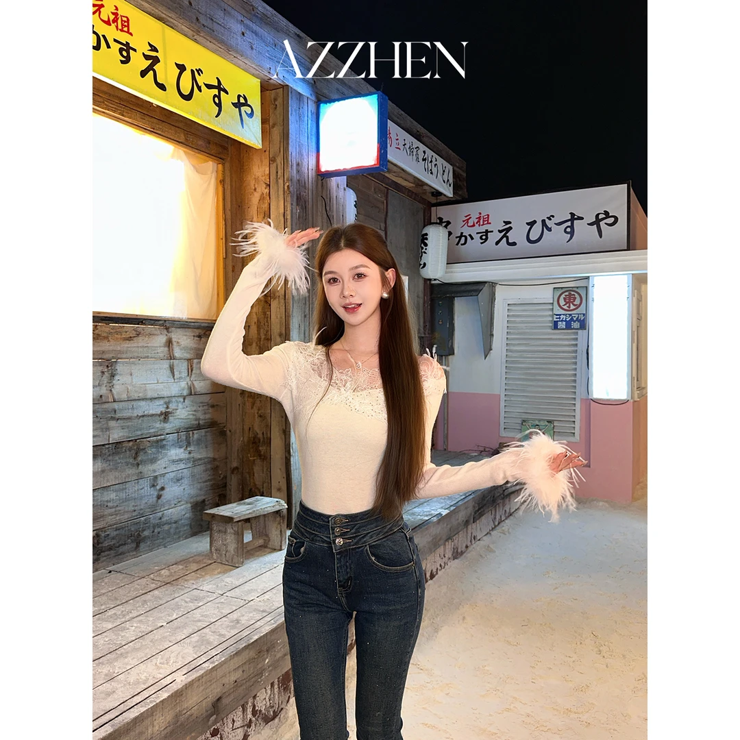 AZZHEN一周年10/18-10/20【蕾丝恋歌】绵羊毛复古睫毛蕾丝上衣