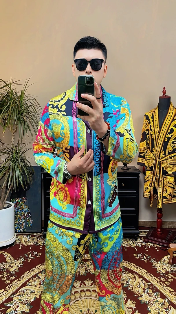 套装-南韩软丝高定品质轻奢情侣款家居服睡衣可外穿