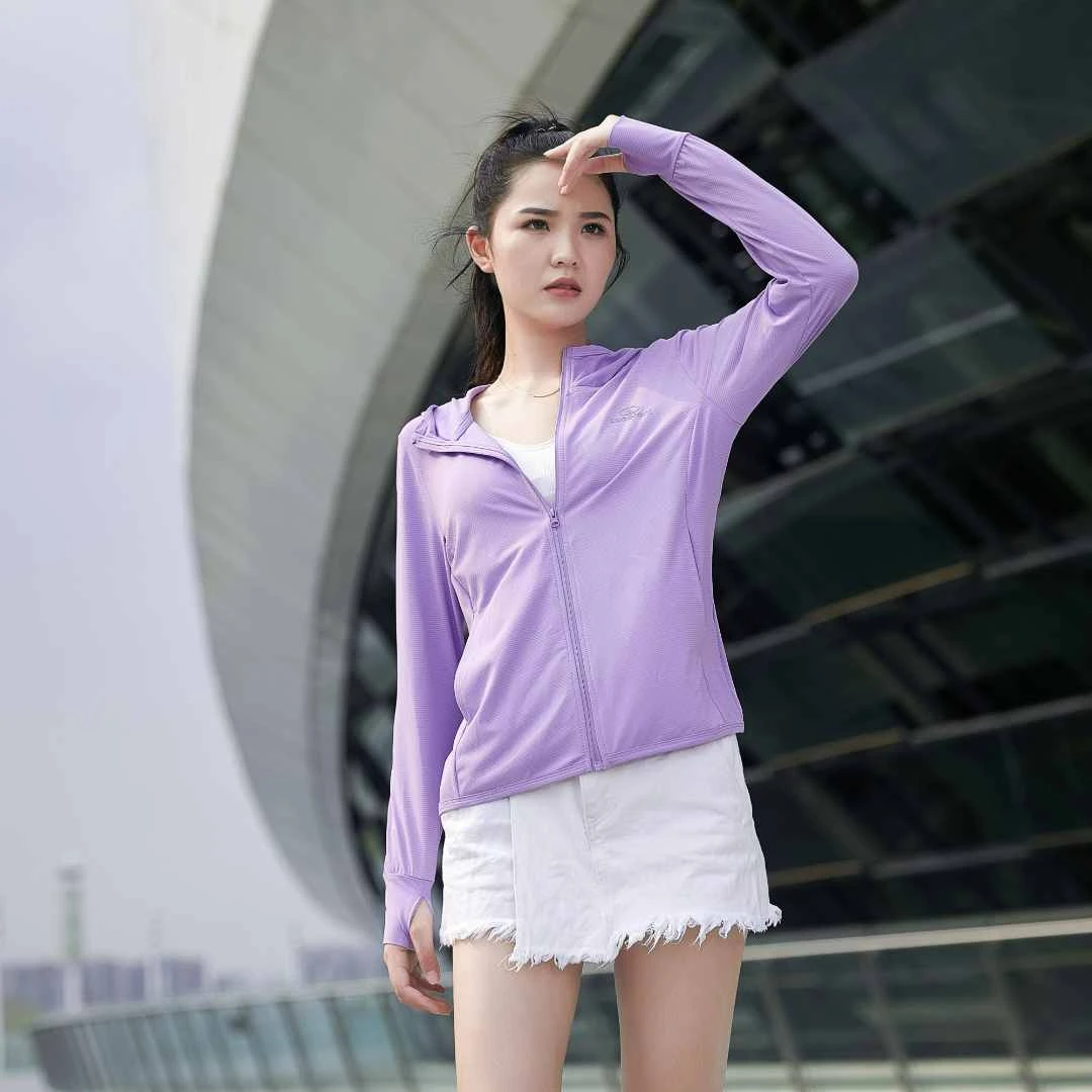 夏季防紫外线薄款冰丝皮肤衣男女情侣户外运动长袖弹力防晒衣
