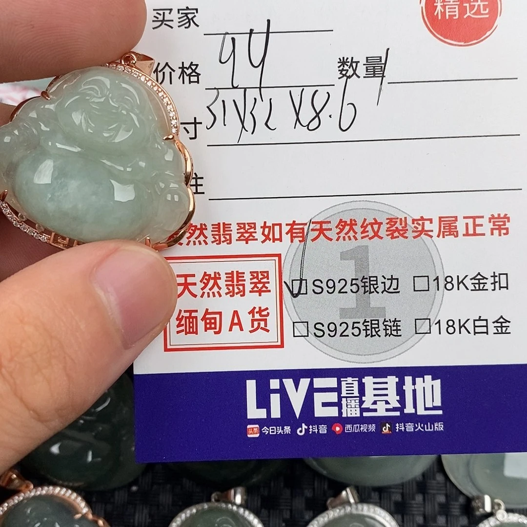 翡翠银S925镶嵌颈饰