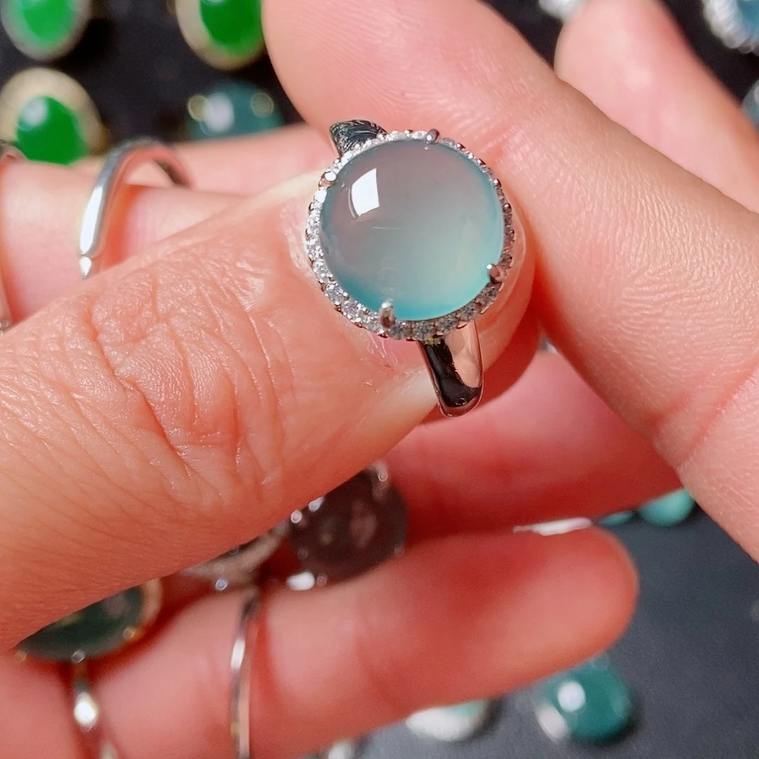 翡翠戒指银S925镶嵌8545145289