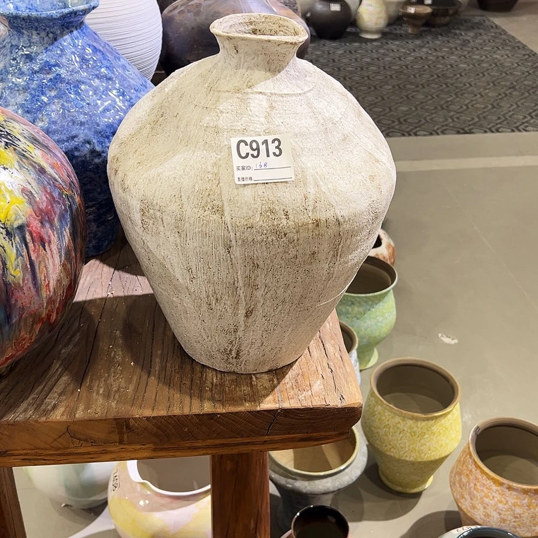 瓶C913高34口5陶瓷花瓶无孔