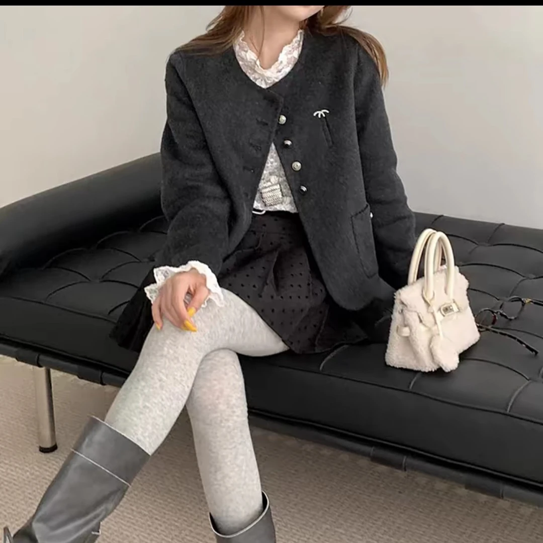 名媛小香双面羊绒短款外套56003
