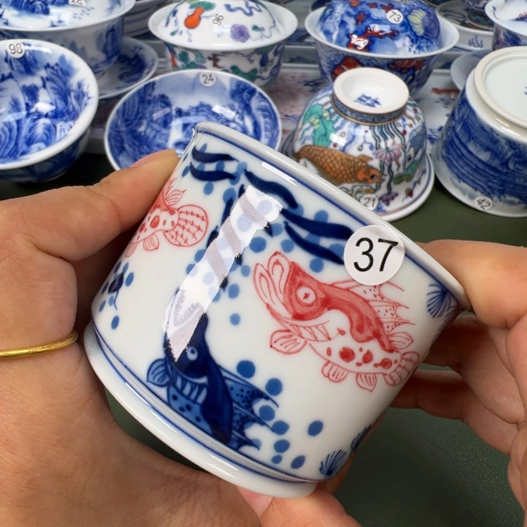景德镇纯手工纯手绘茶具木木37