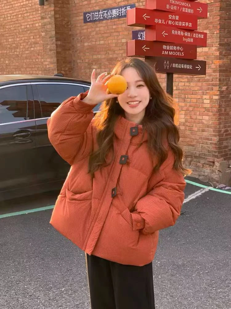 冬季新款短款连帽加厚棉服冬装2025面包小个子韩版宽松棉衣外套