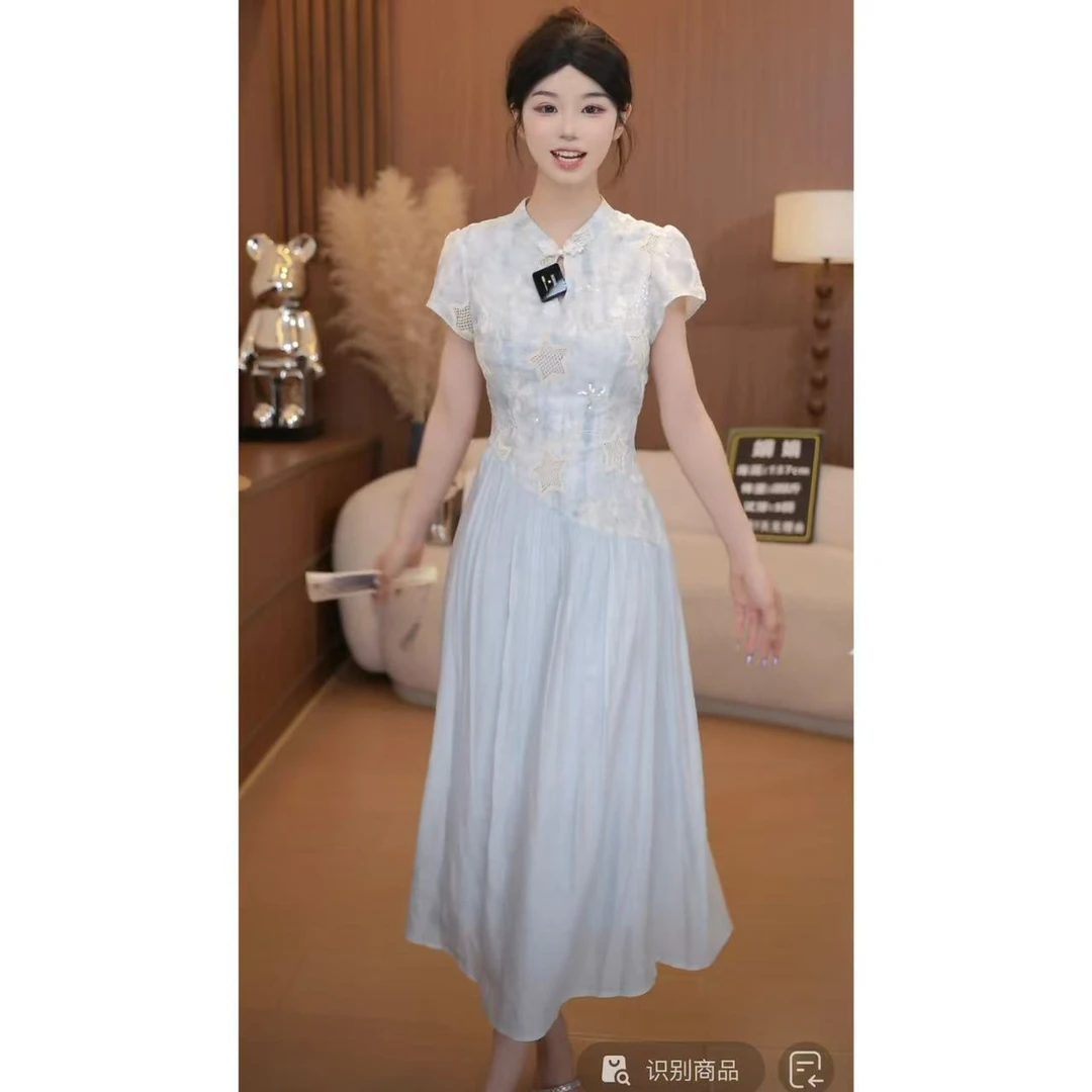 现货秒发----新中式国风改良旗袍连衣裙2025新款女夏