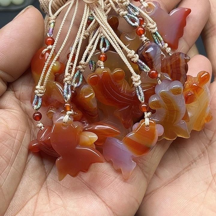 玛瑙/玉髓合金颈饰玛瑙金玉满堂吊坠