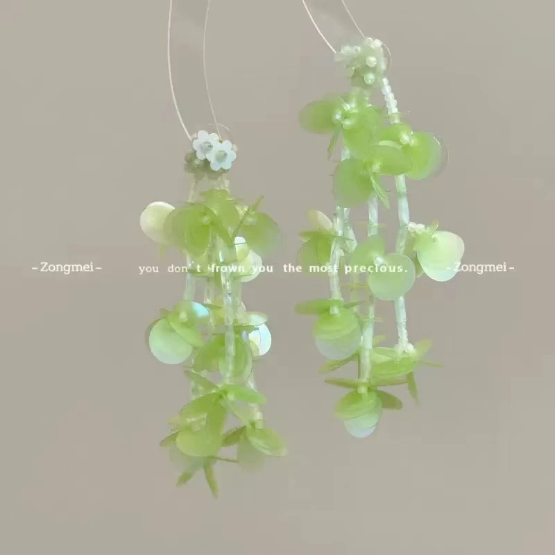 铜合金耳饰 气球泡泡梦幻串珠耳环轻盈手工花朵长款耳饰