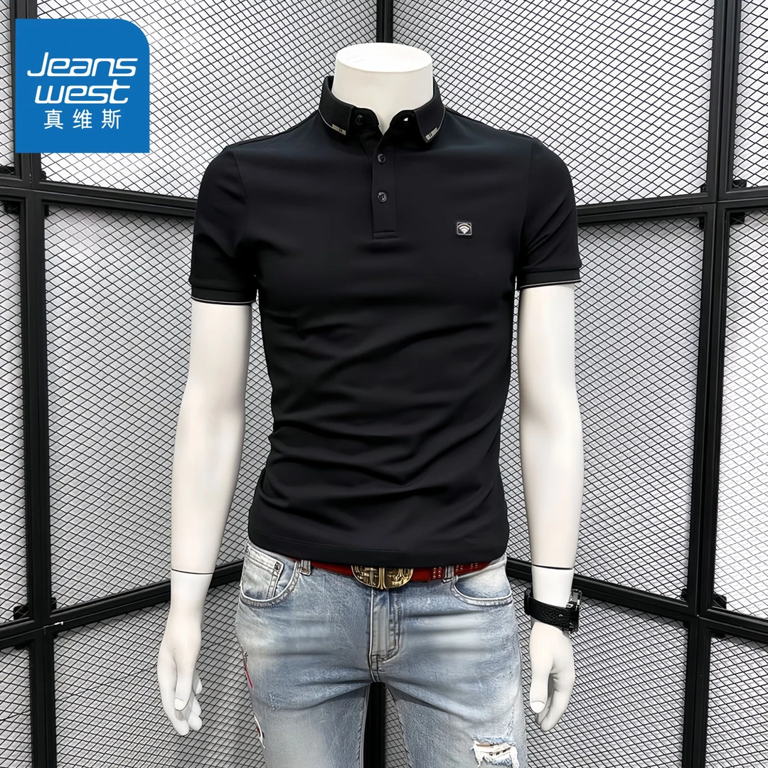 夏季POLO衫男款短袖t恤潮牌新款修身翻领时尚休闲百搭上衣