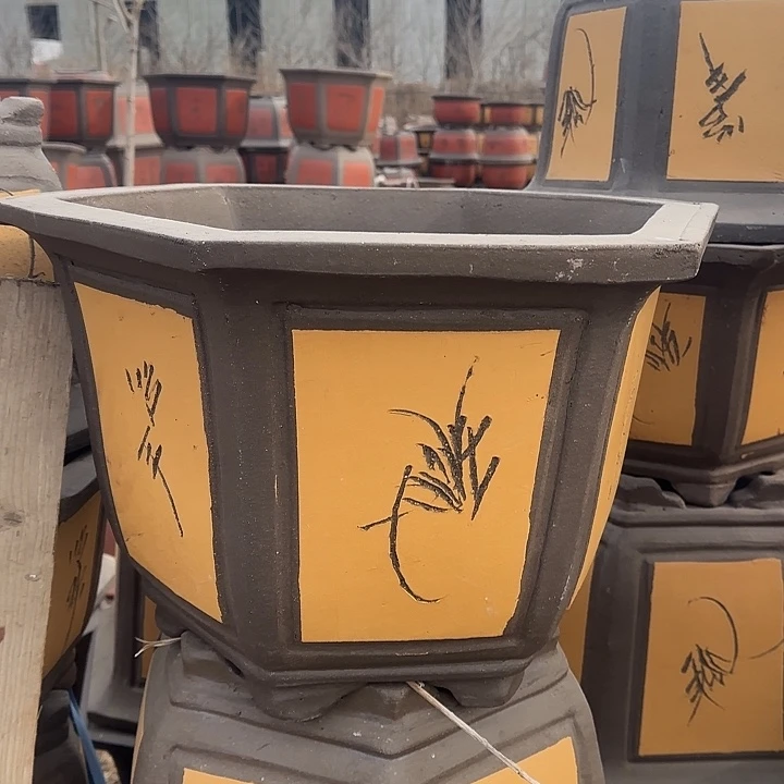 紫砂花盆口55高36