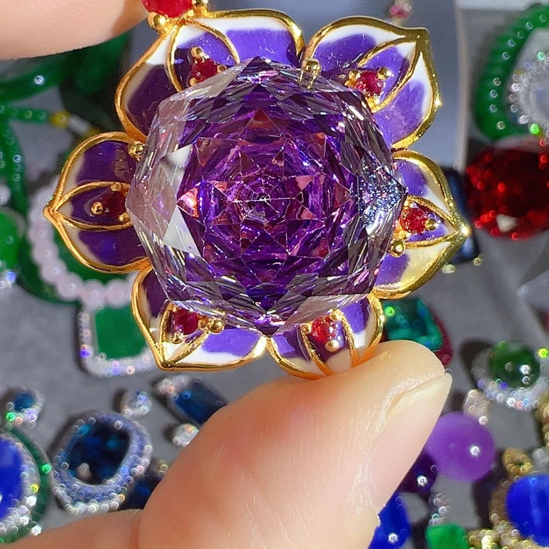 花岗石钨合金红色蓝色吊坠