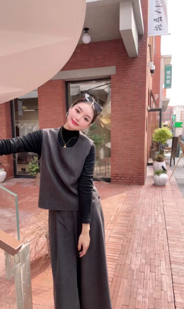 时尚小休闲女神范时尚套装女三件套气质休闲风