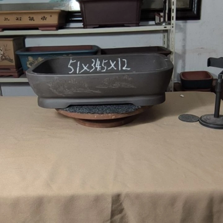 紫砂花盆全黑大号水底