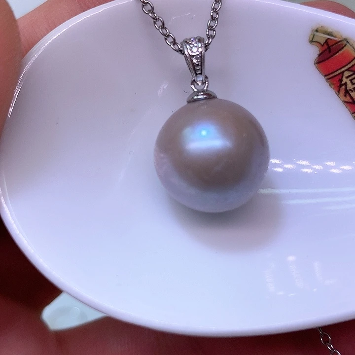 银S925镶嵌耳饰淡水珍珠