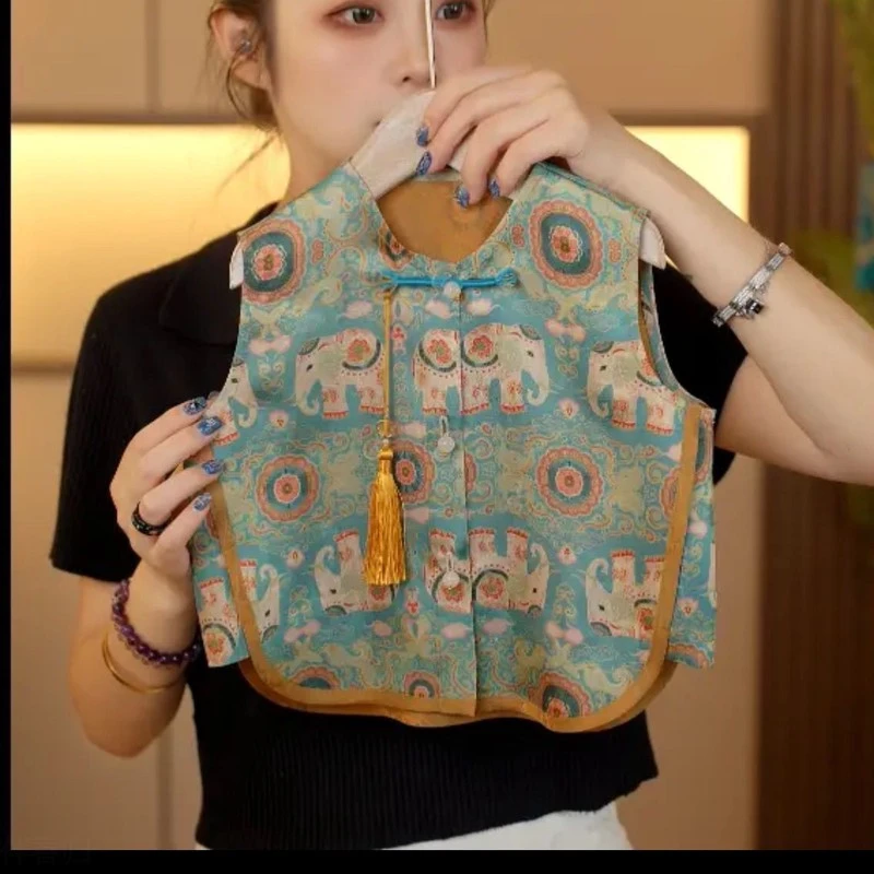 儿童夏季中式背心短裤国风两件套2025男女童高级提花马甲宝宝夏装