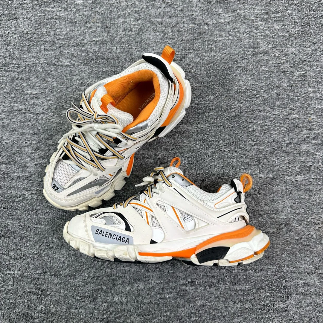 95新 Balenciaga/巴黎世家 37码/Track白橙老爹鞋/瑕疵11492