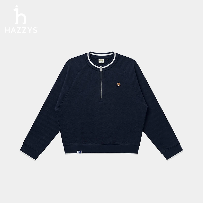 【PHIZ】Hazzys哈吉斯春季女士休闲卫衣时尚潮流女装长袖上衣