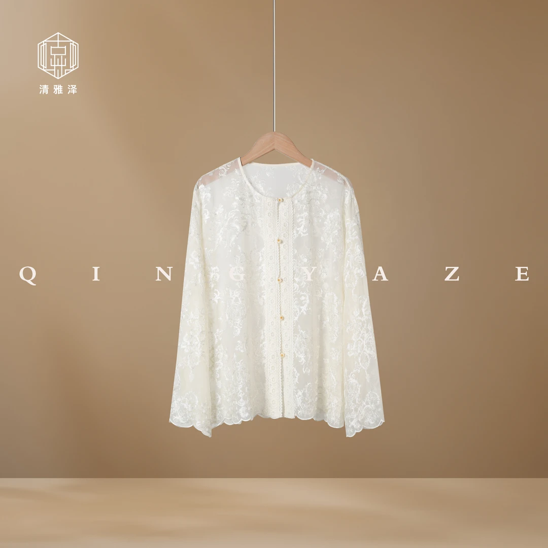 仙灵！桑蚕丝重工刺绣新中式衬衣！百搭气质GZ5689古拙质造