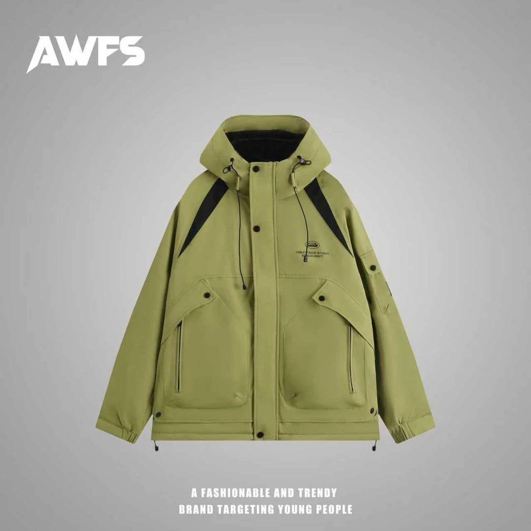 绿色“AW”2025秋冬轻量化棉服加厚高密度防风保暖二棉Z-8053