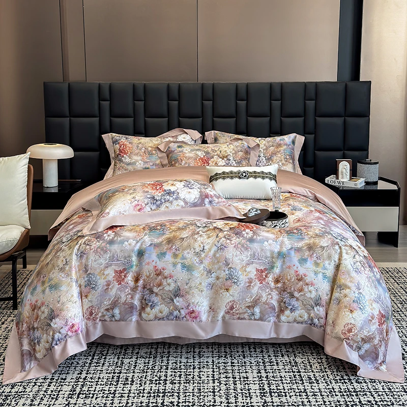 【康颜颜专属】【三晟】高奢兰精天丝棉数码印花磨毛宽边四件套