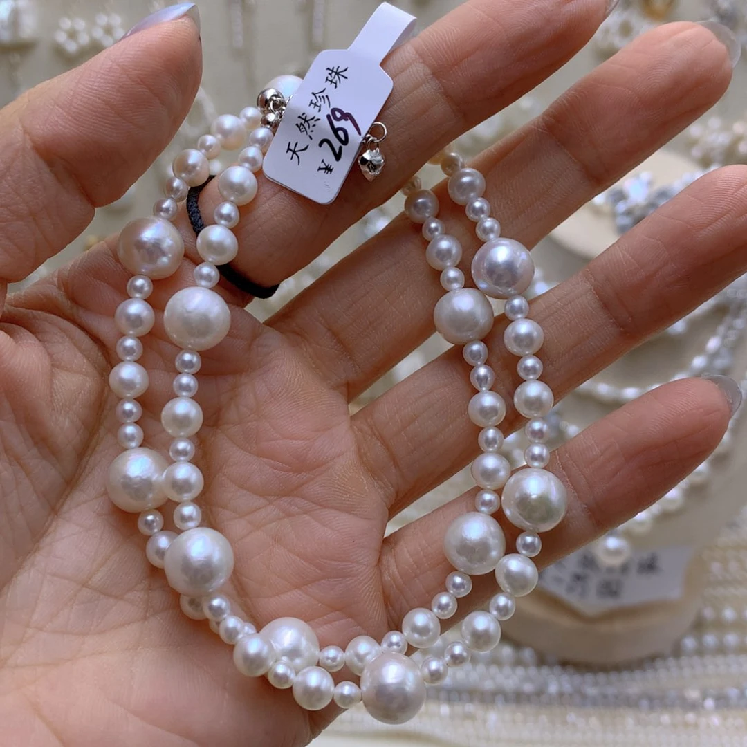 淡水珍珠银S925镶嵌项链