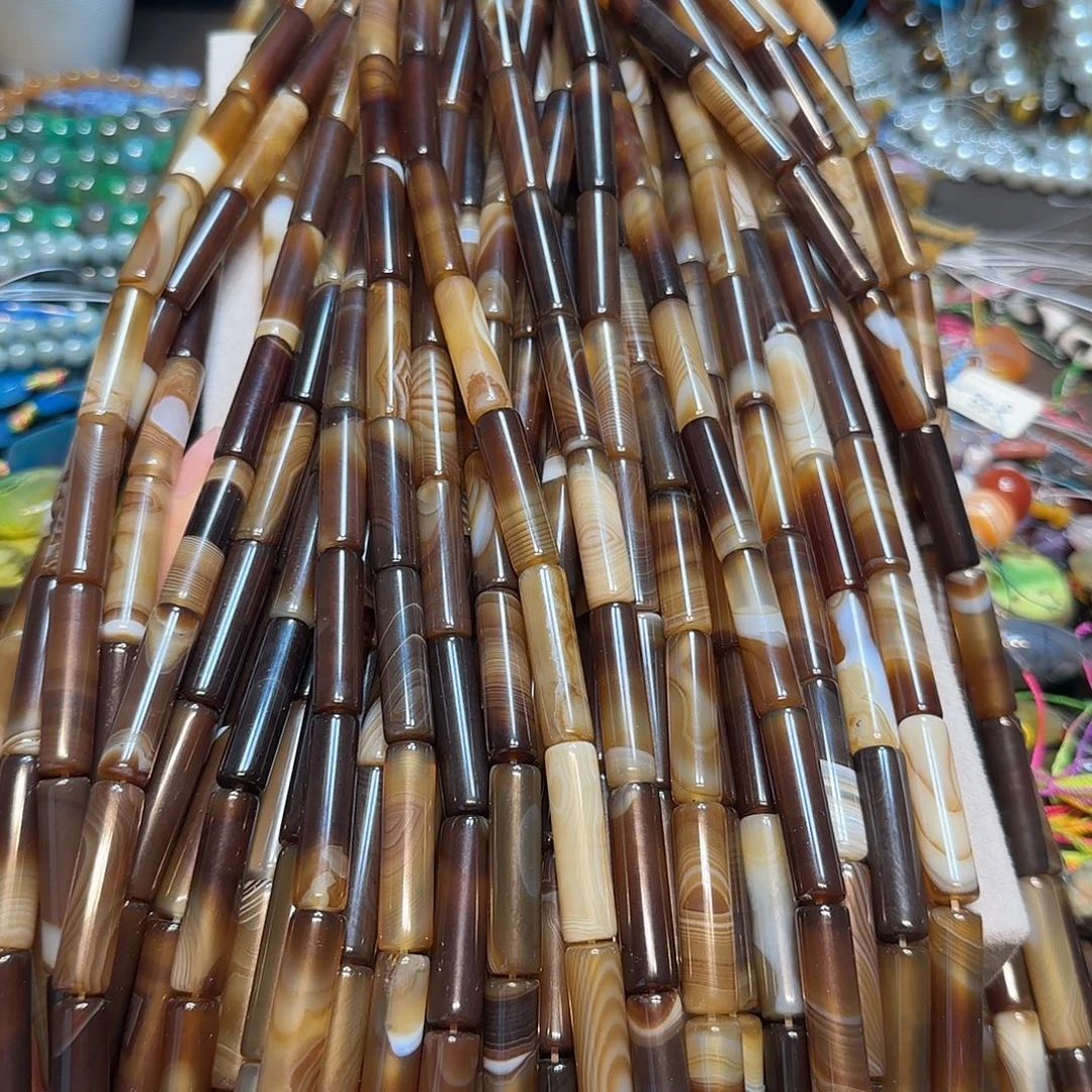 玛瑙/玉髓合金珠宝半成品8✖️30mm美拉德长管一条