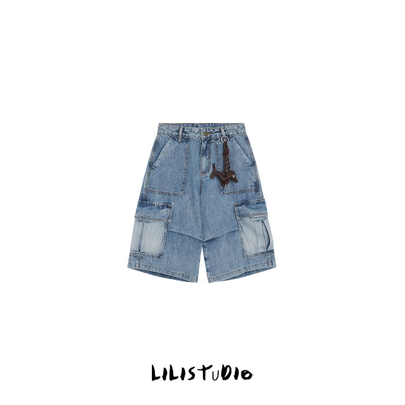 PCNY「酷感短牛」不理理夏季新款小众女装时尚设计感口袋牛仔短裤女