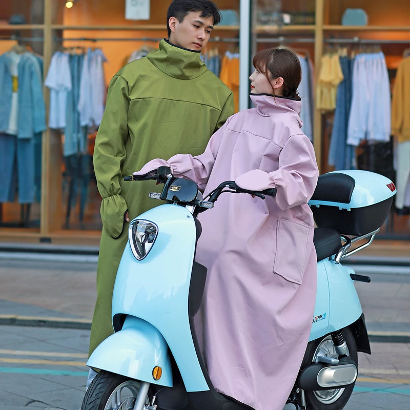 加绒加厚电动车挡风衣冬季电瓶车骑车挡风被防水防风衣前后两穿款