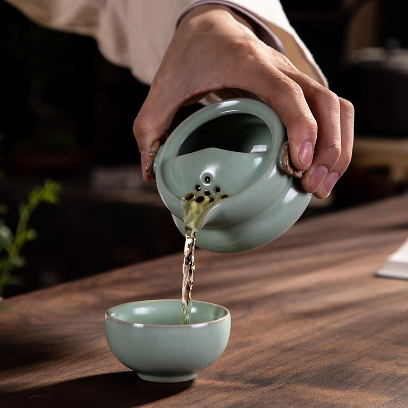 汝山明葫芦汝窑快客杯 汝瓷文创礼品定制 企业商务伴手礼品定制