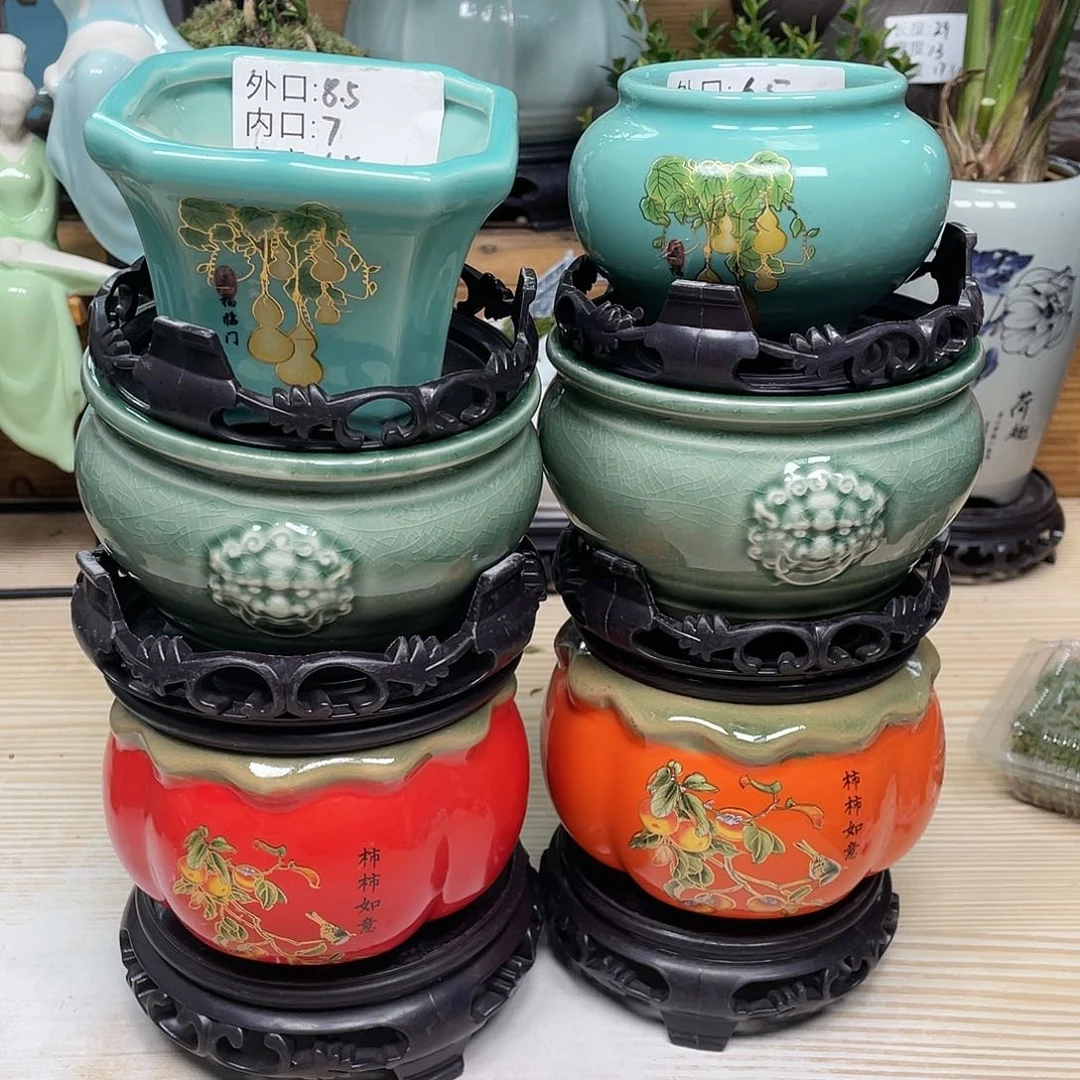 紫砂花盆陶瓷艺术花盆陶瓷