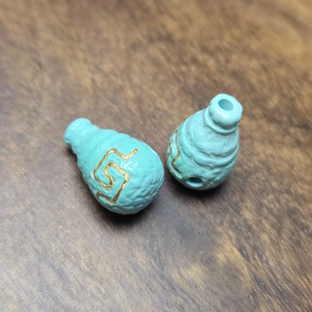多样性发1颗碳酸盐菱镁矿仿古三通葫芦卡15*10mm