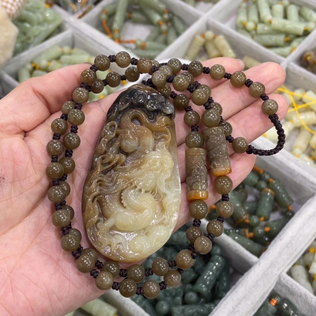 岫岩河磨玉（透闪石质玉）未镶嵌颈饰转***爱