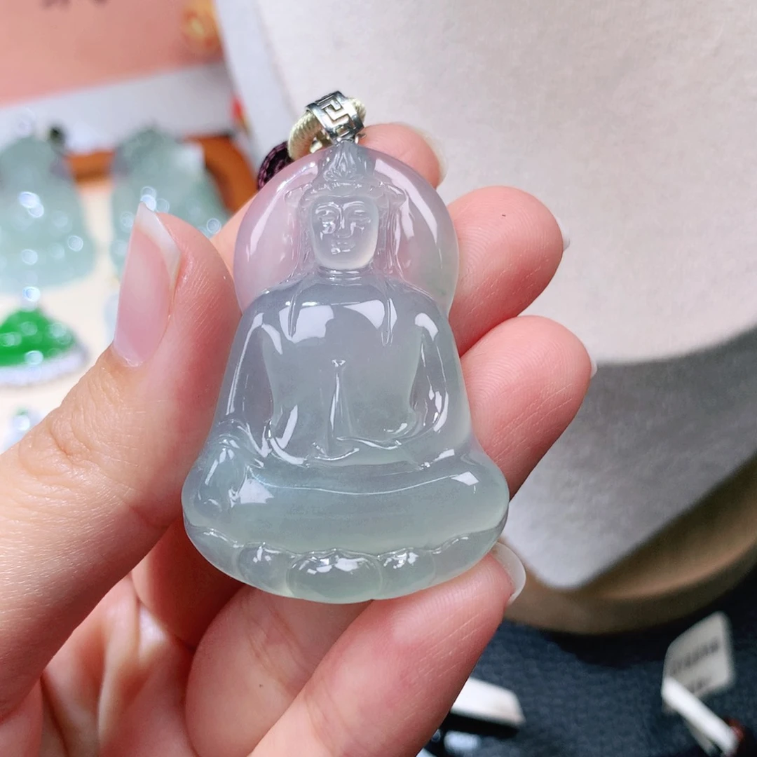 颈饰18K金镶嵌翡翠素衣