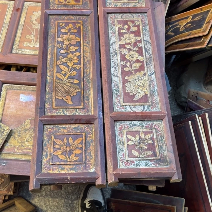 巴***1香榧木老木雕花板艺术