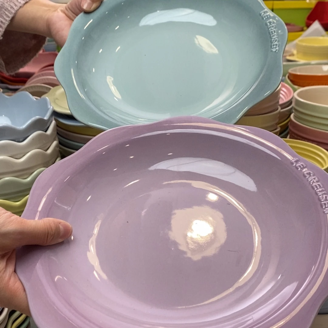 瓷片微瑕2个9英寸花韵盘