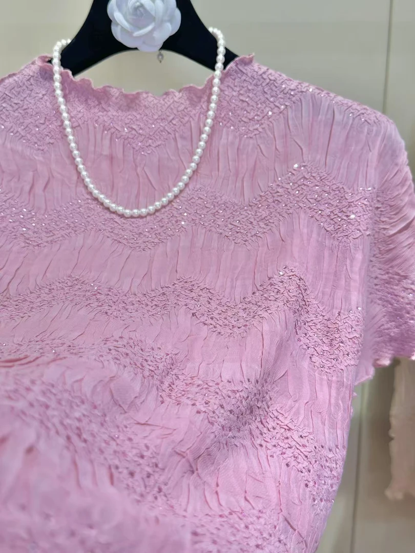 挽梦.轻奢（气质女人）·抗皱透气亲肤感显瘦设计师短袖女士上衣2