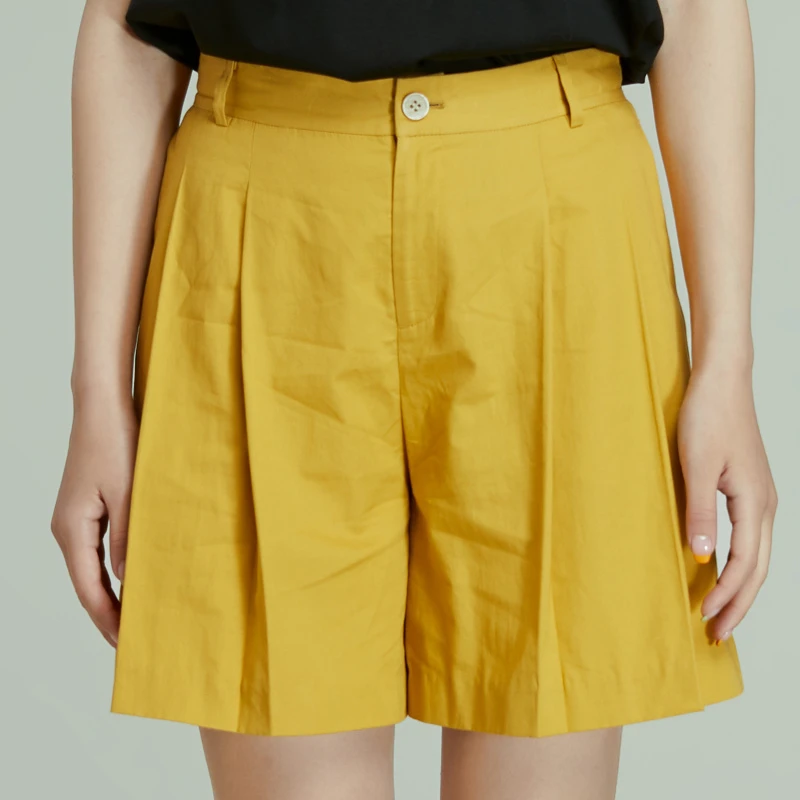 啦娜菲LANAFAY夏款宽松短裤0X279日光黄