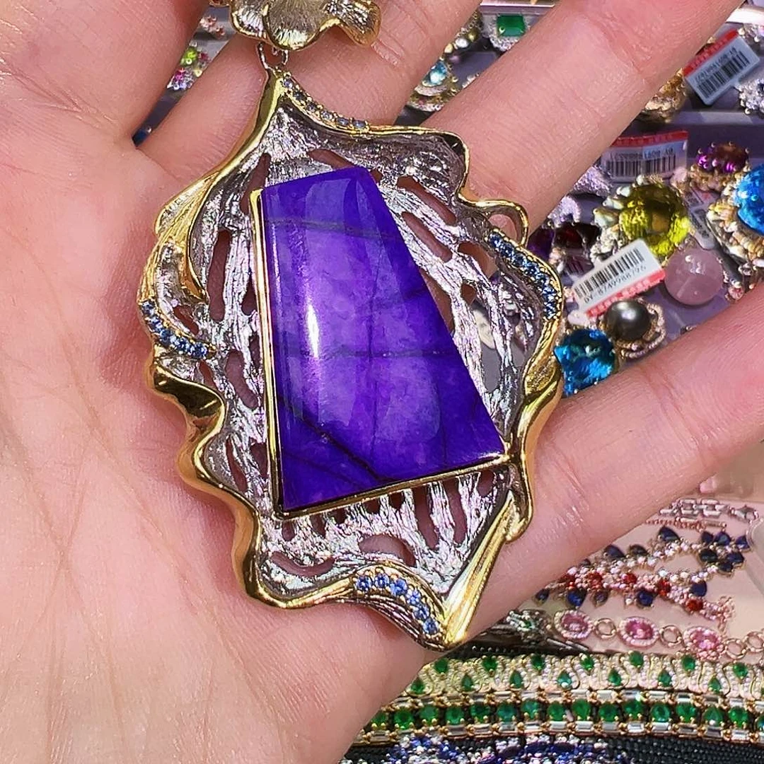 苏纪石（舒俱来）银S925镶嵌颈饰喜**?