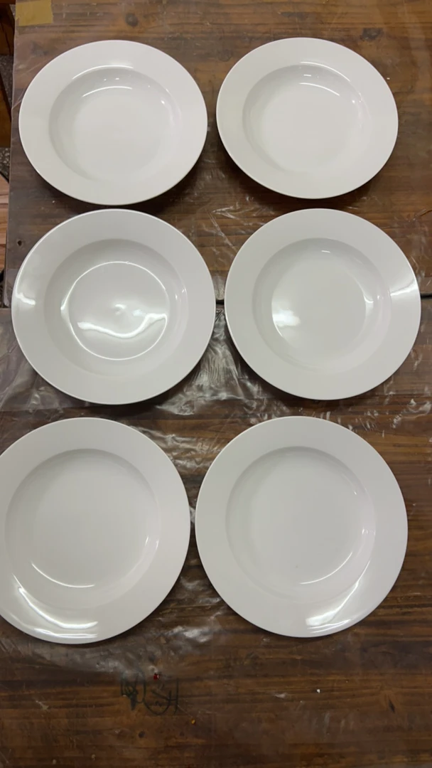 景德镇高温陶瓷餐具玉泥8寸草帽6只