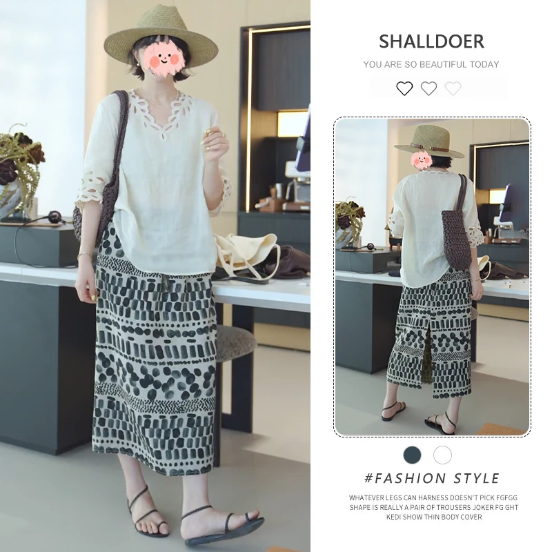 纯色短袖镂空上衣半身裙两件套2025年夏季新款胖妹妹大码女装套装