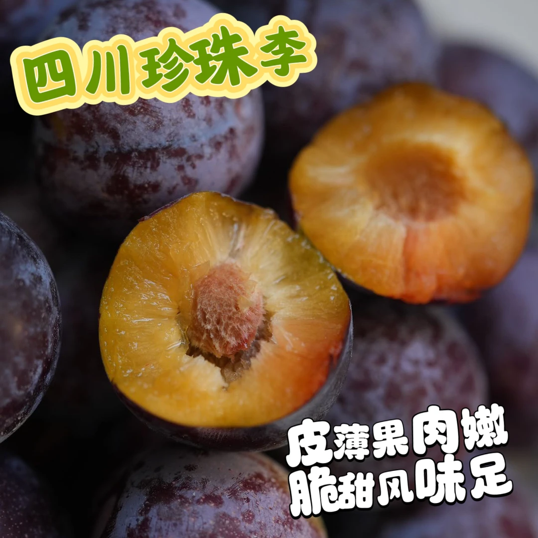 四川阿坝州黑珍珠李 脆甜离核 皮薄肉嫩 带一丝风味酸 3斤起京东