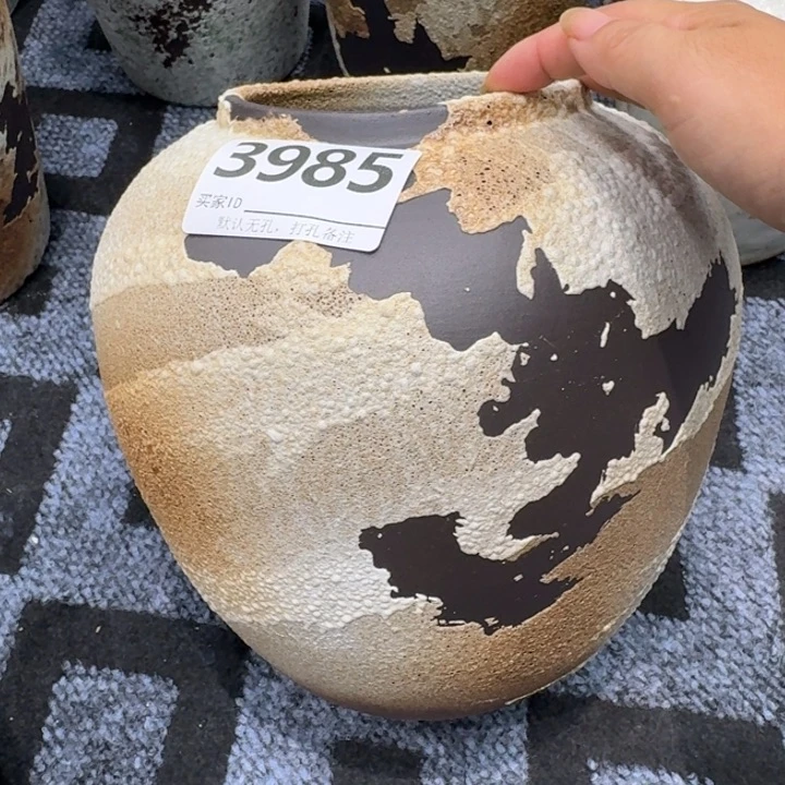 瓷片景德镇高温花器编码3985高21口10默认无孔