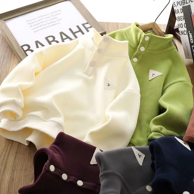 双面奥粒绒～潮童加绒加厚儿童校服神器中大童立领卫衣