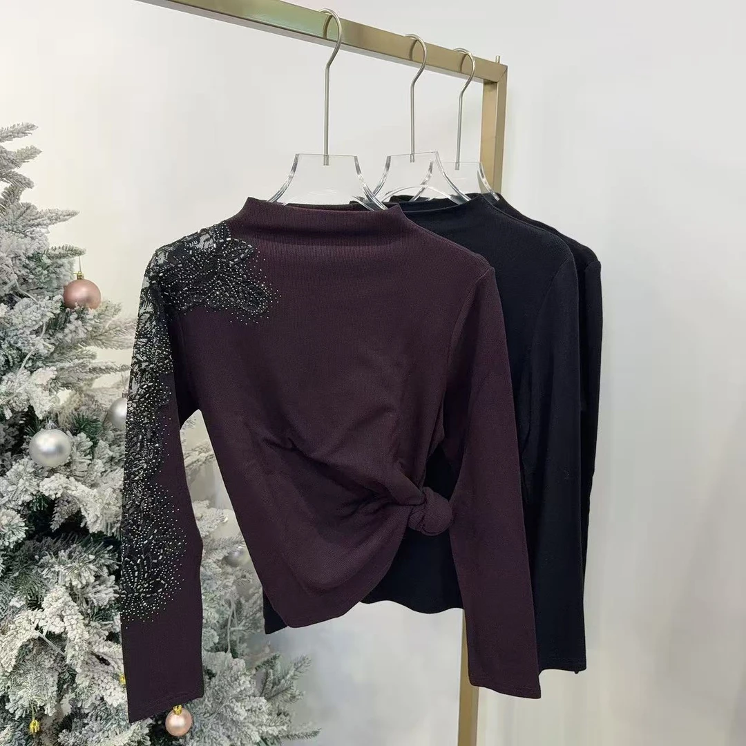 【11-20】新品加绒刺绣烫钻上衣