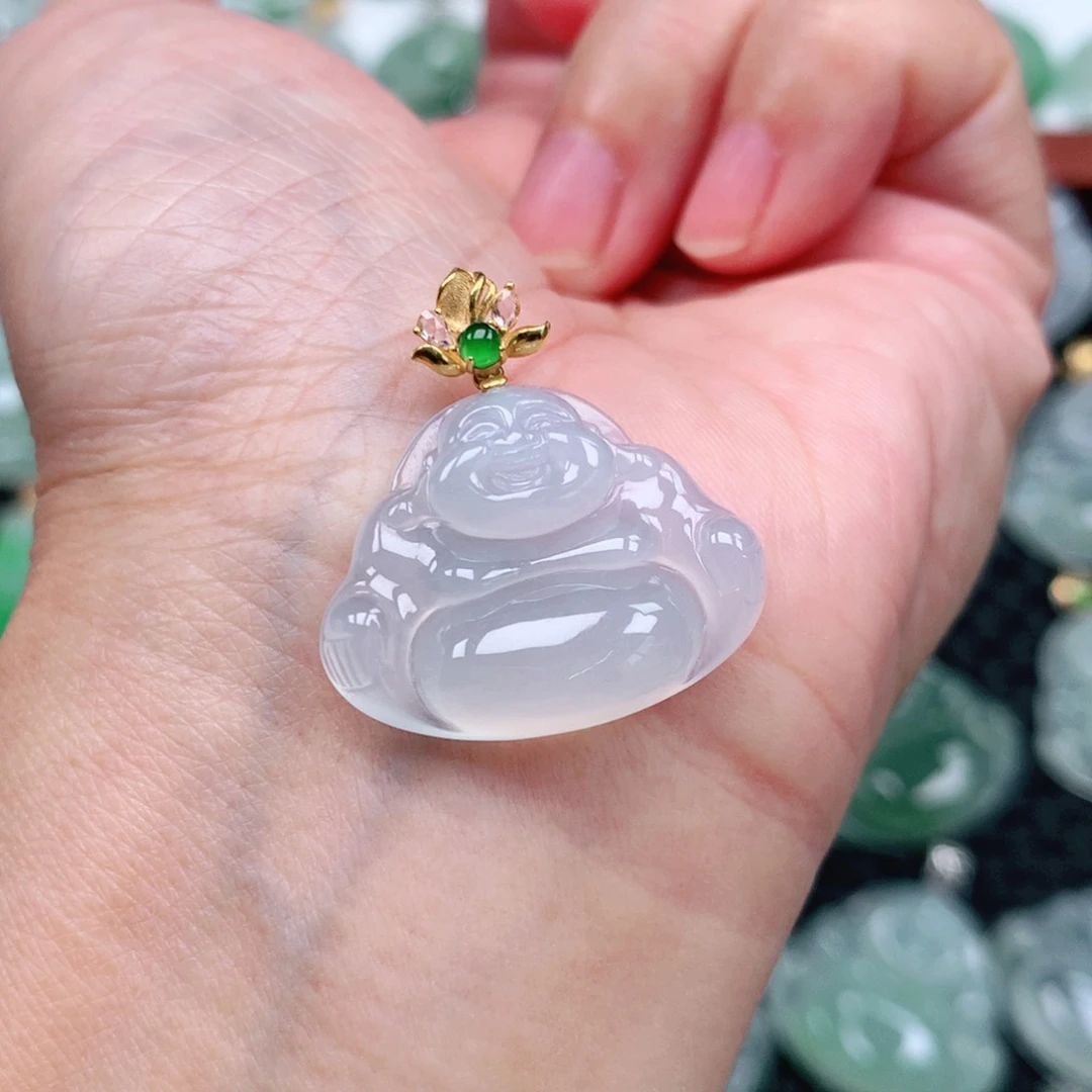 翡翠吊坠(不含链)18K金镶嵌y***n