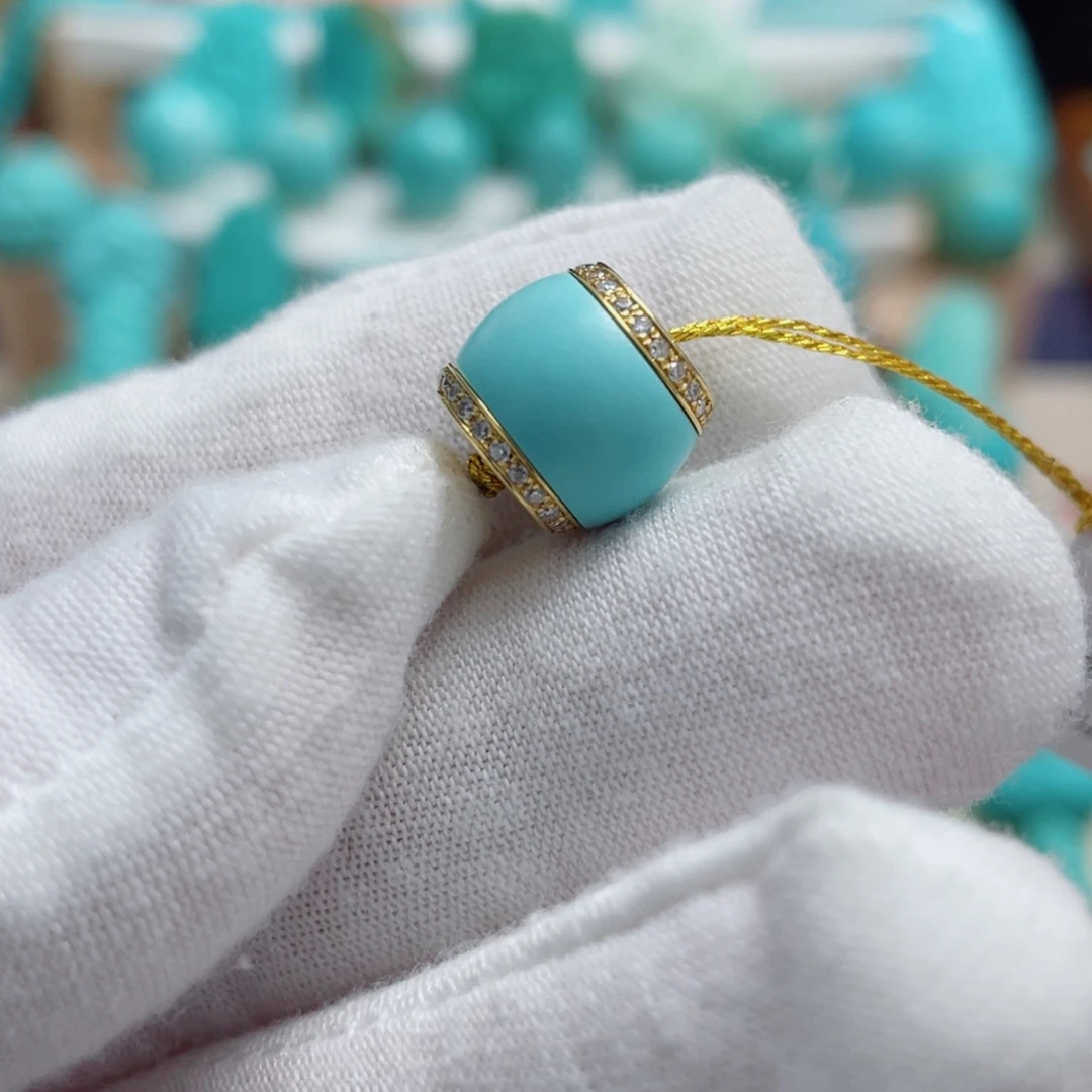 绿松石18K金镶嵌珠宝奇石