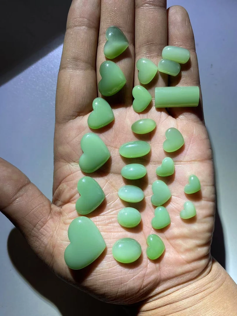 和田玉碧玉戒面素面素款可镶嵌