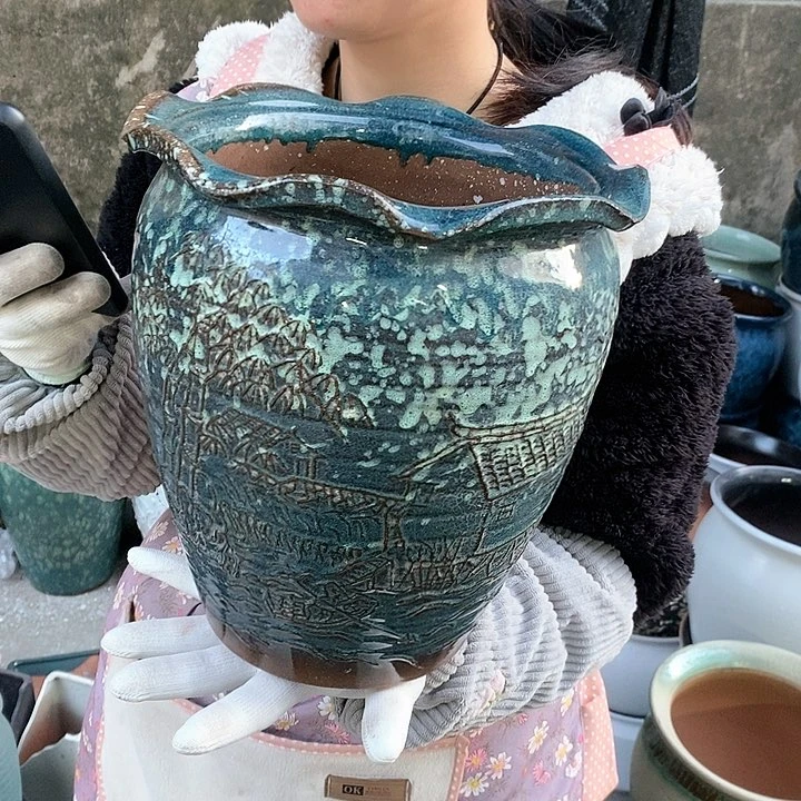 紫砂花盆瑕疵口24高27