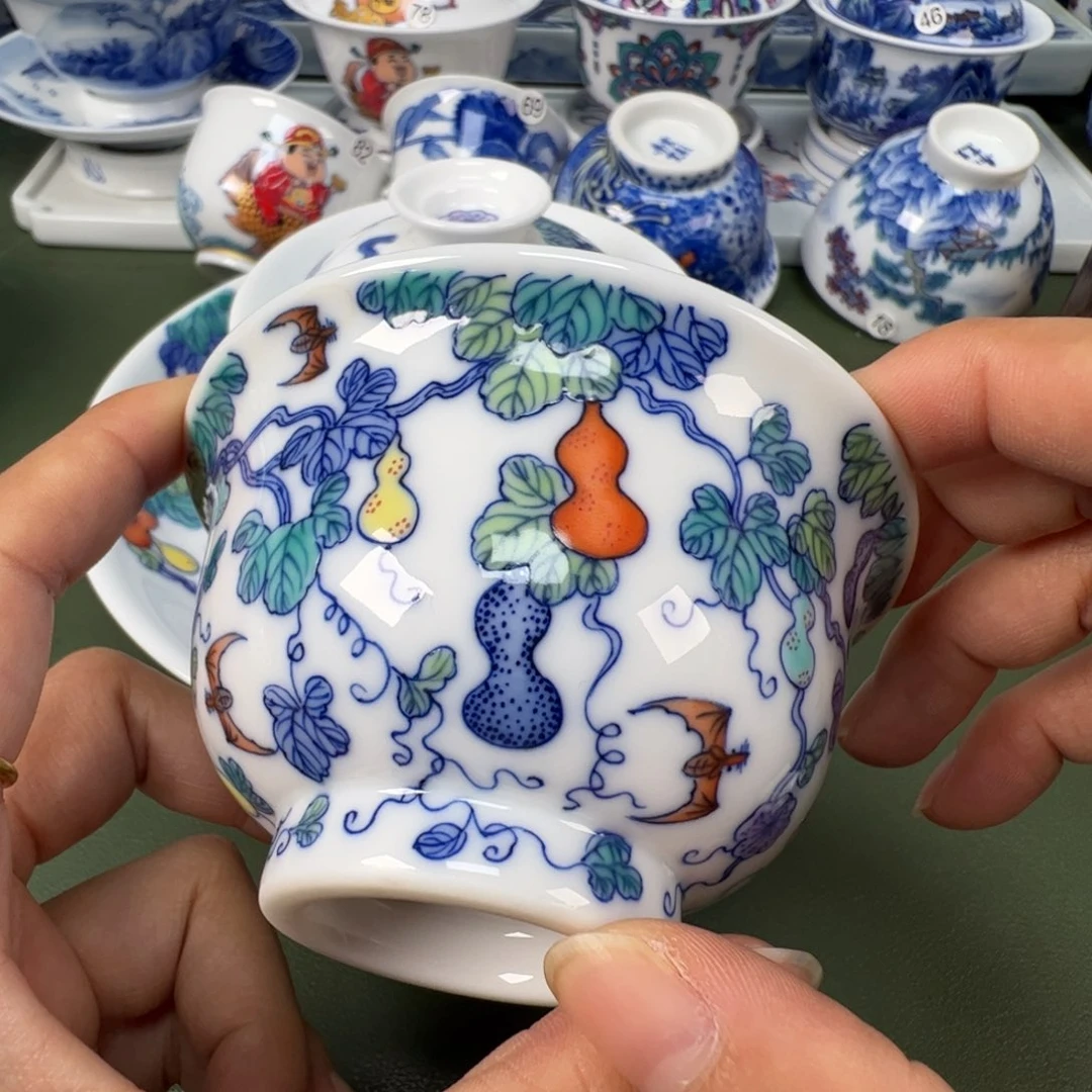 陶瓷景德镇纯手工纯手绘茶具木木43